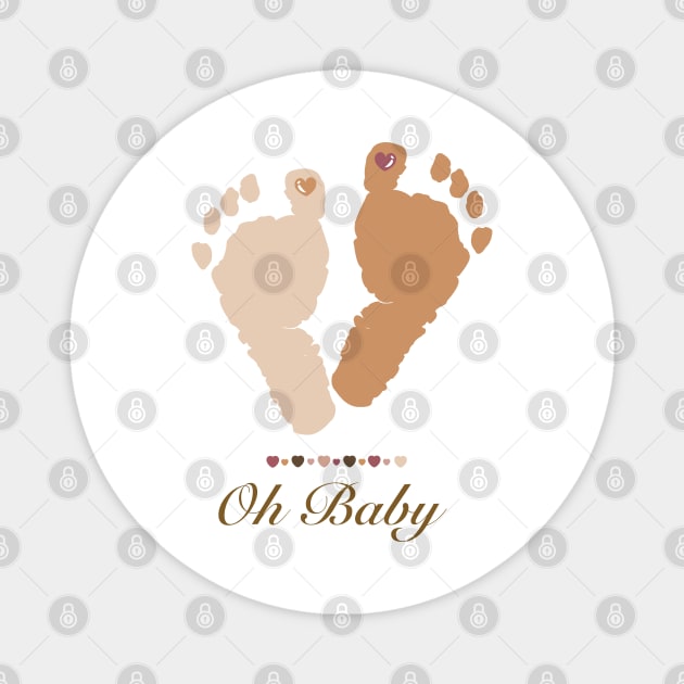 Baby foot print boho style Magnet by GULSENGUNEL